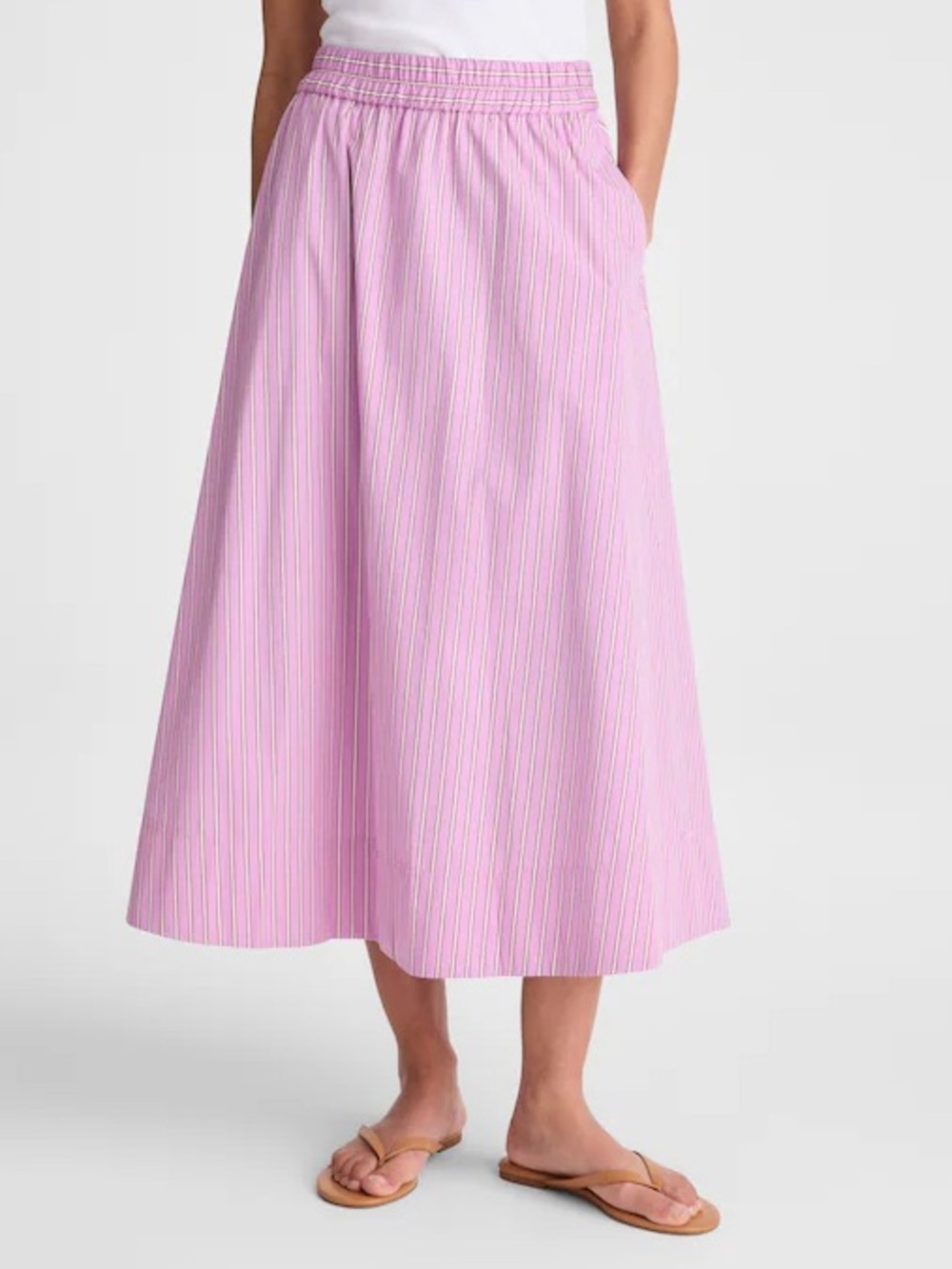 Madewell Midi Circle Skirt in Poplin